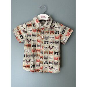 2T / 3T Toddler Hawaiian Shirt for Boys Cute Blue Cat Shirts Novelty Funny